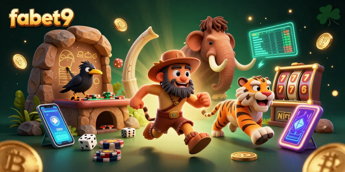 Experience the thrill of fabet9's prehistoric casino with dynamic action and glowing cryptos!