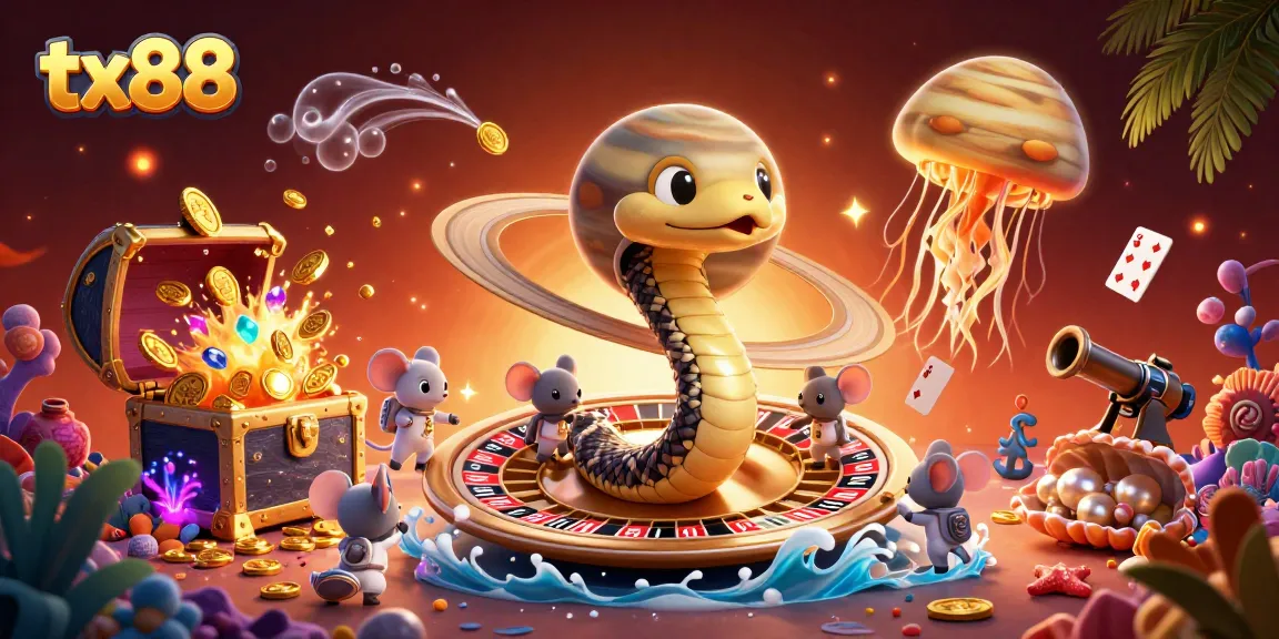 Place bets in an exciting tx88 themed casino scene featuring roulette and vibrant characters.
