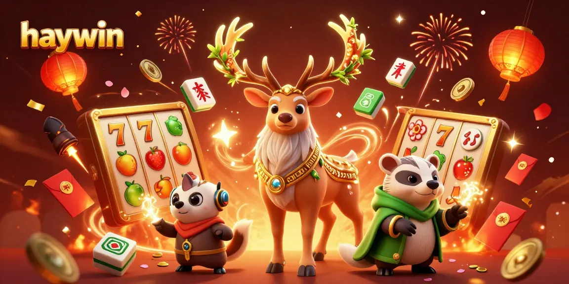 Experience exciting gaming at haywin with vibrant slot reels and enchanting characters.