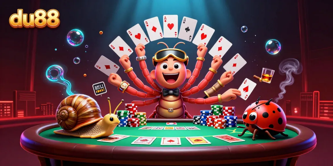 Experience high-stakes poker action with du88 at a vibrant casino scene featuring unique characters.