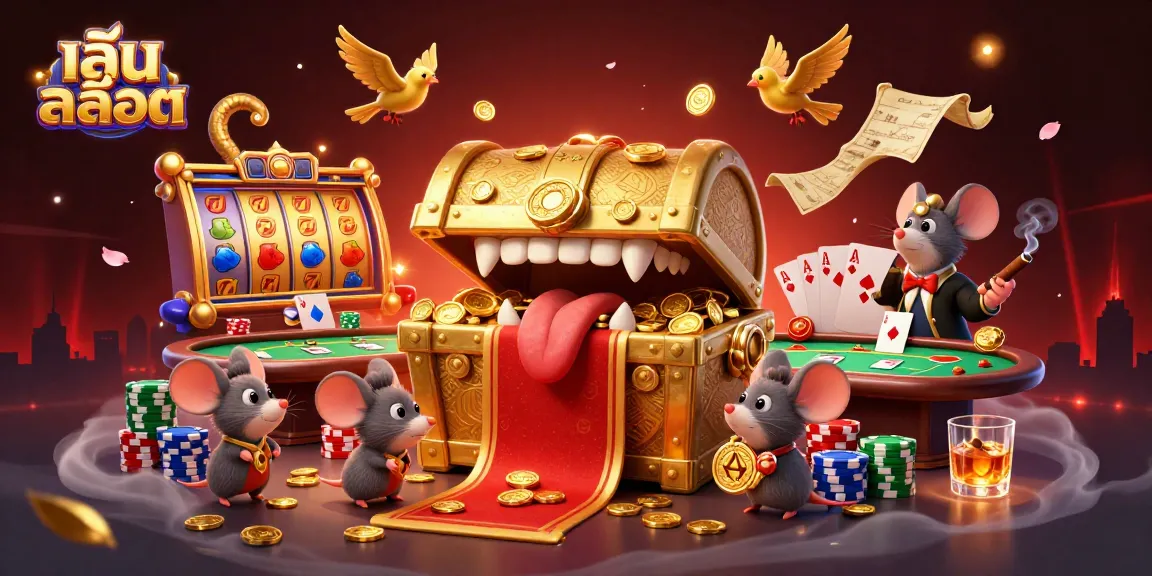 Play slots and experience thrilling wins with a treasure chest and vibrant game elements.