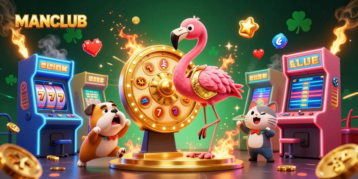 Experience the thrill of MANCLUB with cartoon characters showcasing a dazzling casino scene!