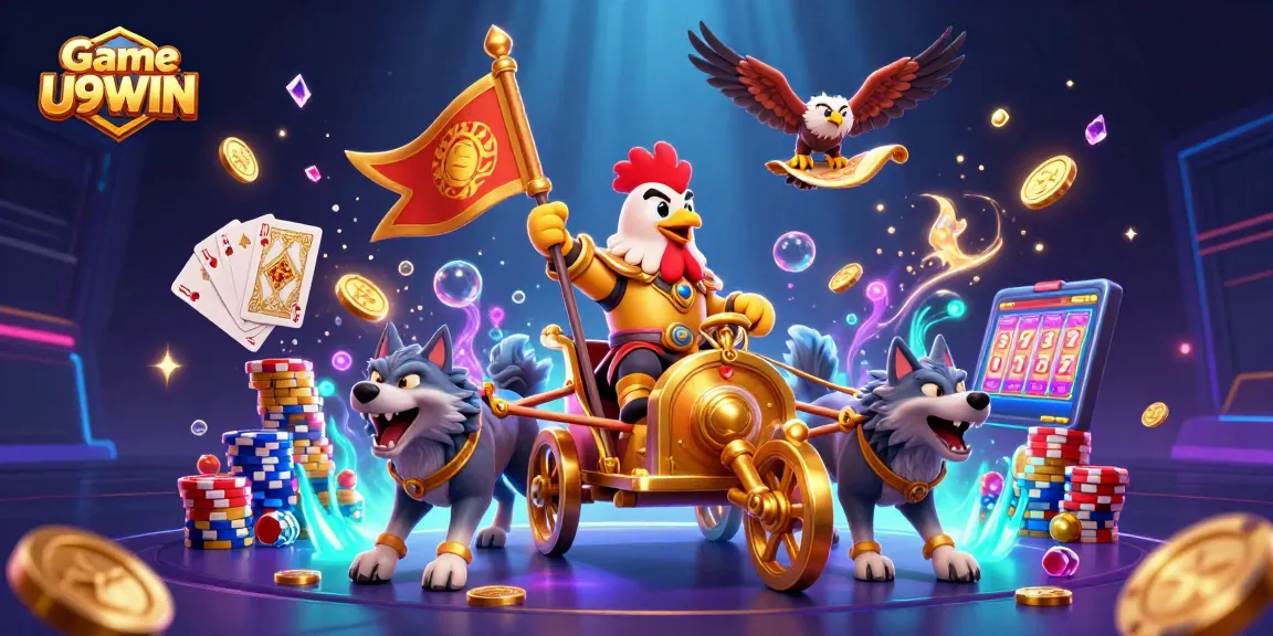 Engage with the thrilling Game U9WIN in an action-packed casino adventure scene.