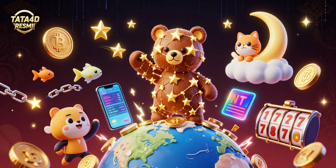 TATA4D RESMI brings excitement as a constellation bear scoops coins in a vibrant casino world.