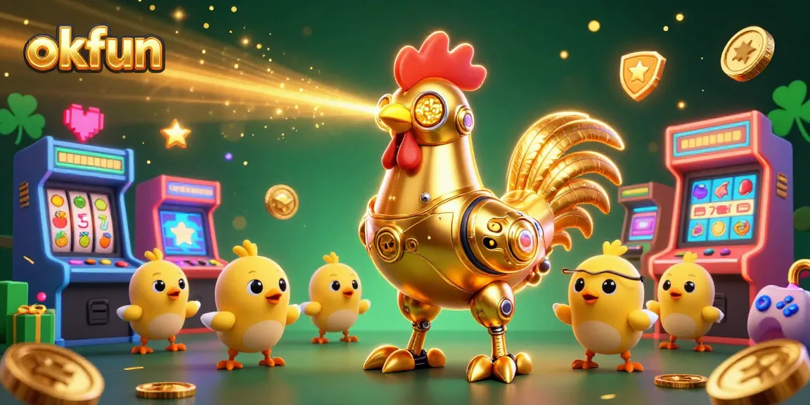 Engage with okfun in this vibrant, 3D cartoon gambling world filled with retro-futuristic characters.