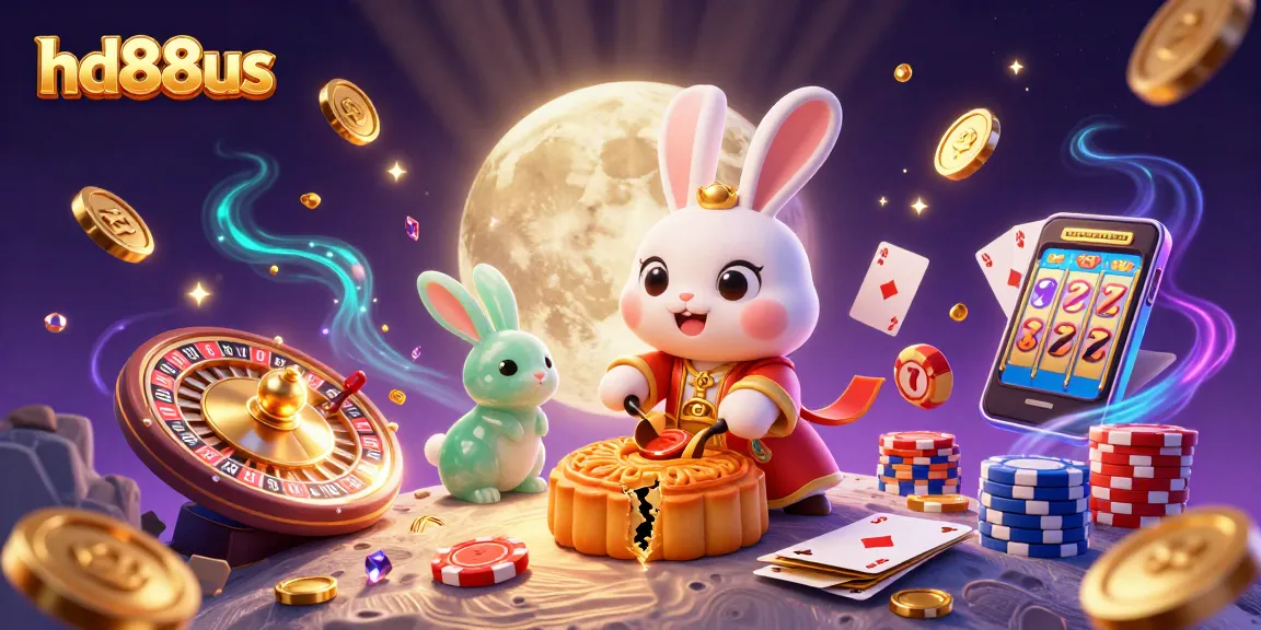Engage with the exciting casino action at hd88us featuring vibrant 3D elements and a dynamic moonlit scene.