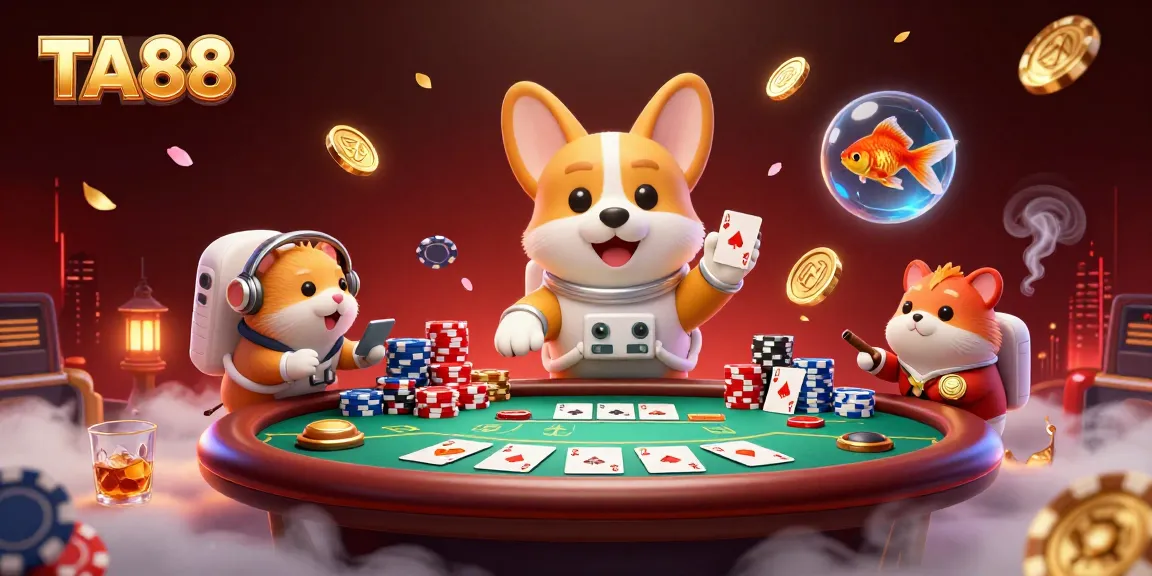 Engage with TA88's exciting 3D casino adventures featuring a floating astronaut corgi.
