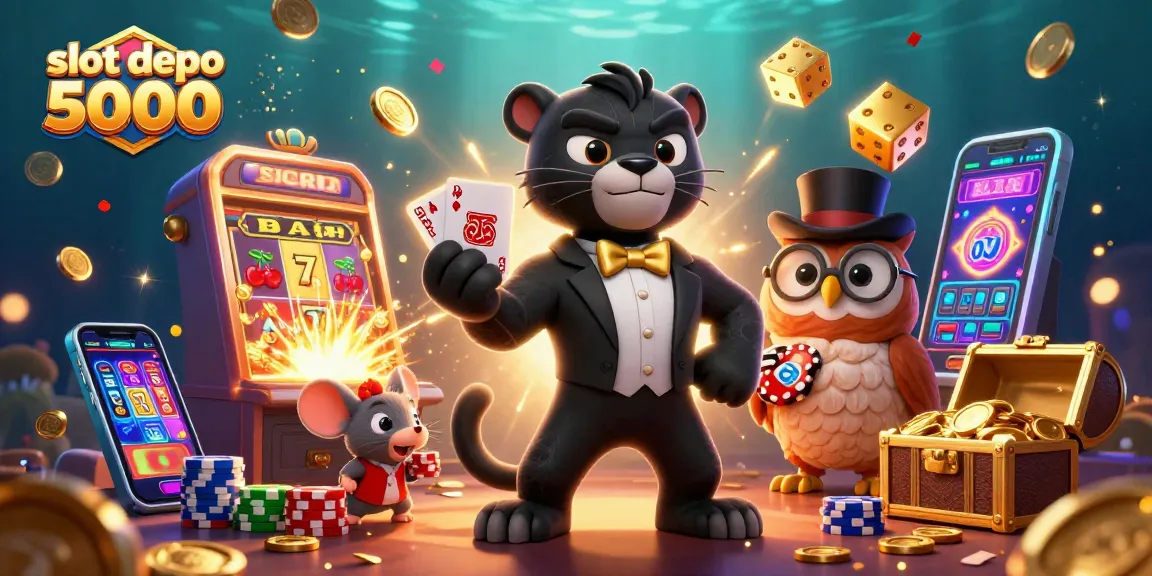 Spin to win in slot depo 5000 with vibrant casino characters and exciting gaming elements.