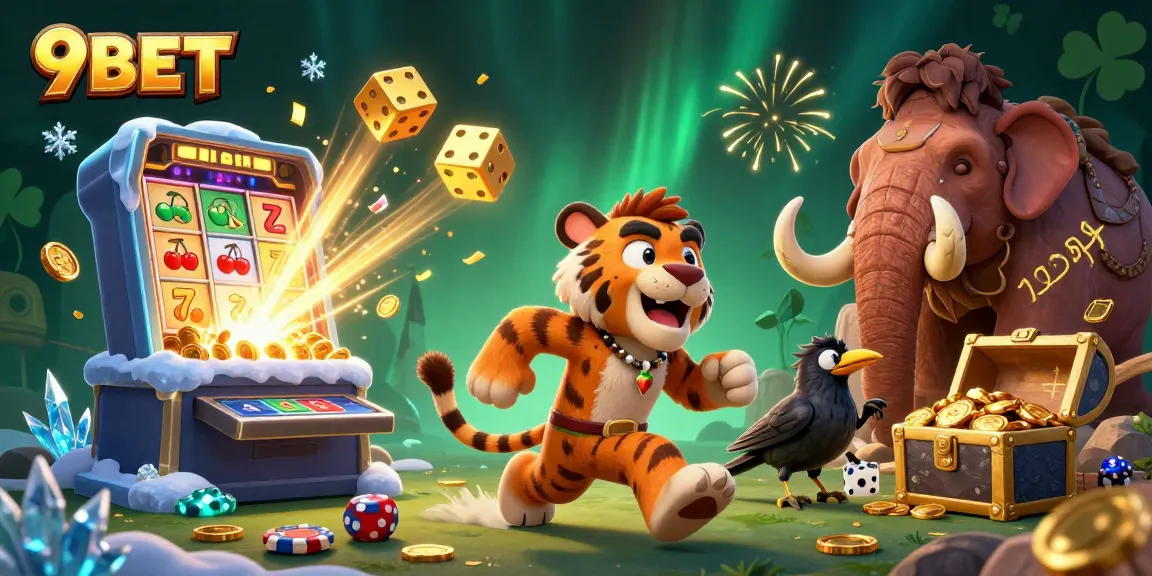 Experience thrilling gameplay at 9BET with a vibrant 3D casino scene featuring lively characters and exciting gaming elements.